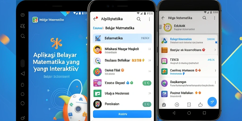 Tampilan antarmuka aplikasi Belajar Matematika 73K yang interaktif dan menarik.