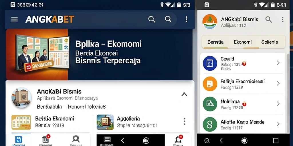 Antarmuka aplikasi ANGKABET menampilkan berita ekonomi terbaru.