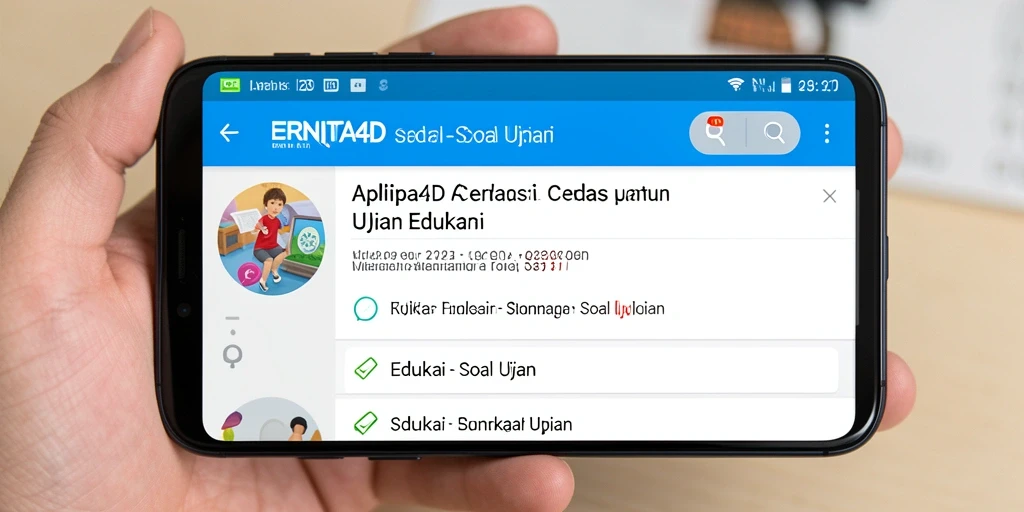 Antarmuka aplikasi ERNITA4D yang menarik untuk Soal Ujian.