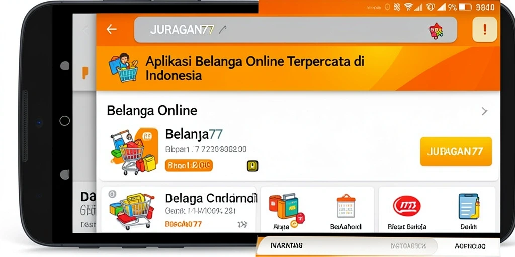 Tampilan antarmuka aplikasi JURAGAN77 saat berbelanja online.