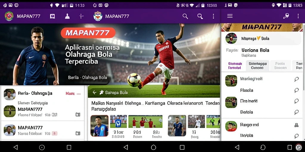 Tampilan antarmuka MAPAN777 yang modern dan informatif untuk berita olahraga bola.