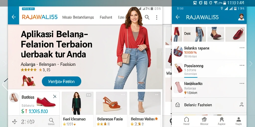Tampilan antarmuka aplikasi RAJAWALI55 yang modern dan ramah pengguna.