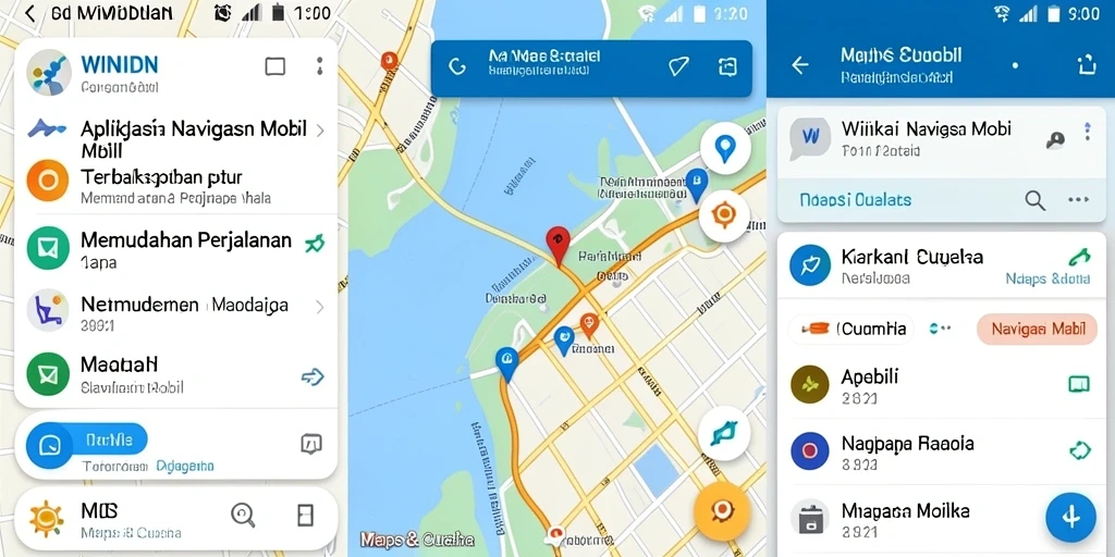 Antarmuka WINIDN menampilkan peta dan informasi cuaca terkini untuk navigasi mobil.